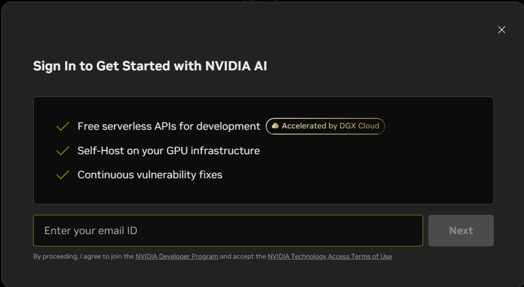 NVIDIA注册界面