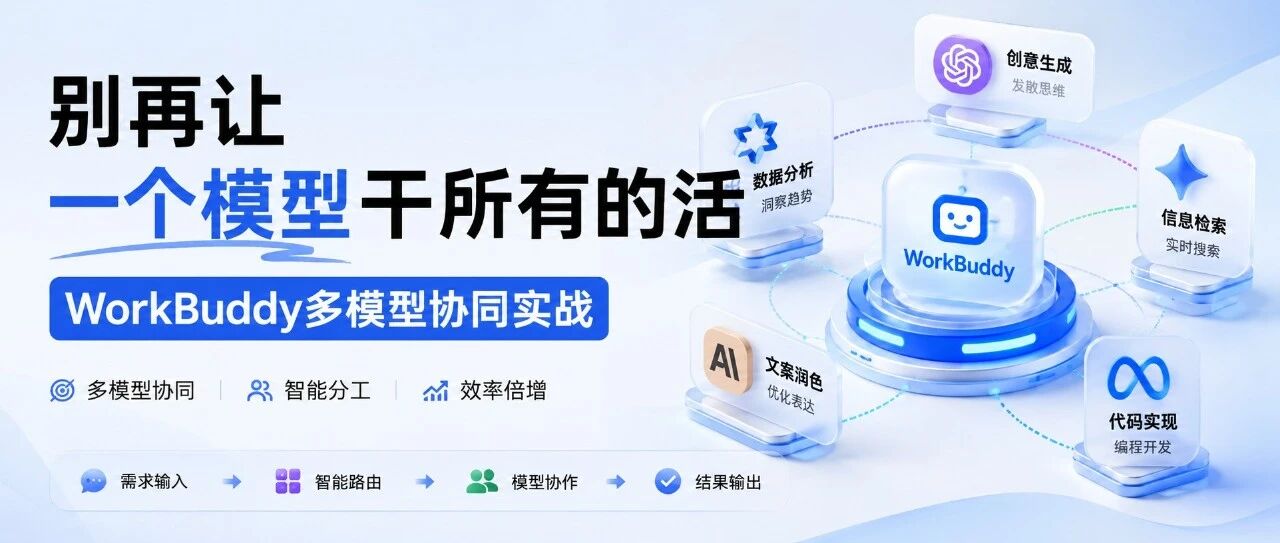 别再让一个模型干所有的活，WorkBuddy多模型协同实战（附速查表）